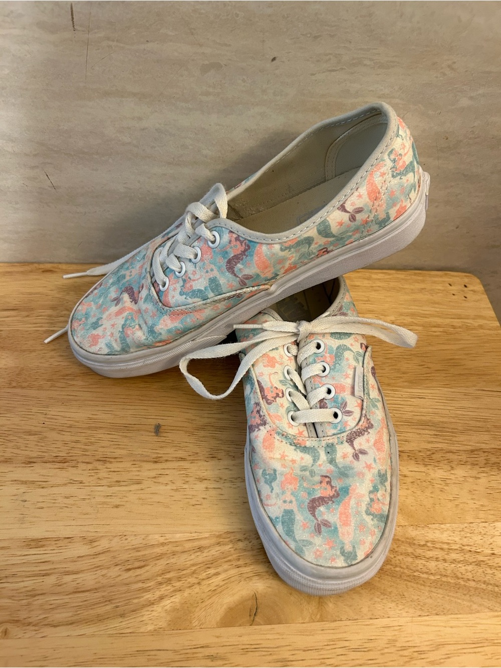 Vans Authentic "Mermaid Ice Flow" Glitter Low Top Sneakers.